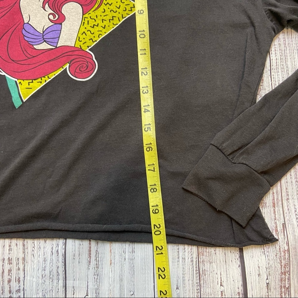 Disney Princess Ariel Crop LS Crop Top. Dark Gray. Size XL Juniors. EUC - Picture 7 of 7